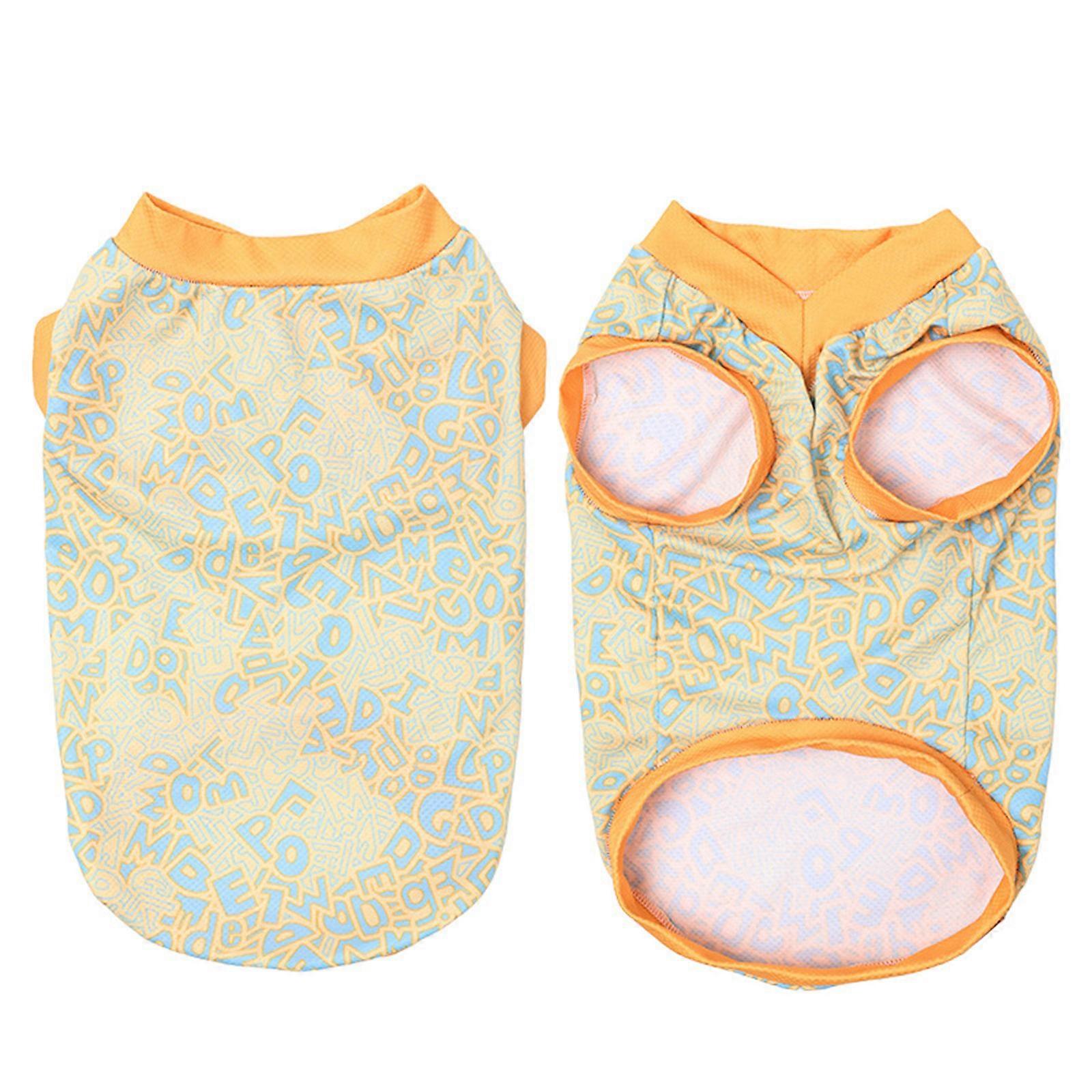 אפוד קירור קיץ לכלבים עם נושם חיצוני טיולים הליכה חוף נוחות גודל גדול צהוב XS