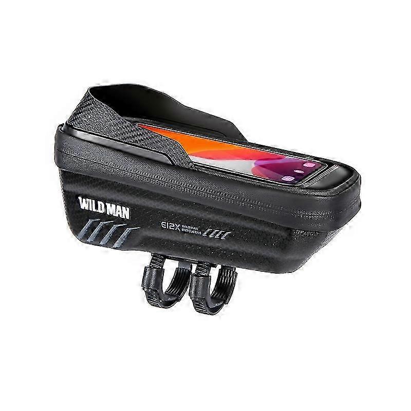 EVA Hard Shell Bicycle Bag WILD MAN E12X 1L - Waterproof Shockproof with Touch Function - Black