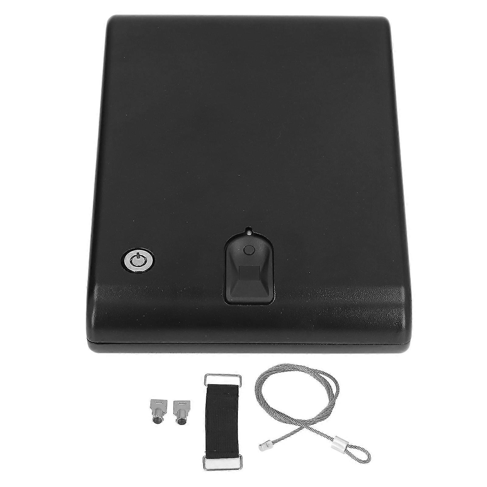 Fingerprint Safe Box Portable Steel Quick Access Car Security Box With Safety Rope For Valuable Items