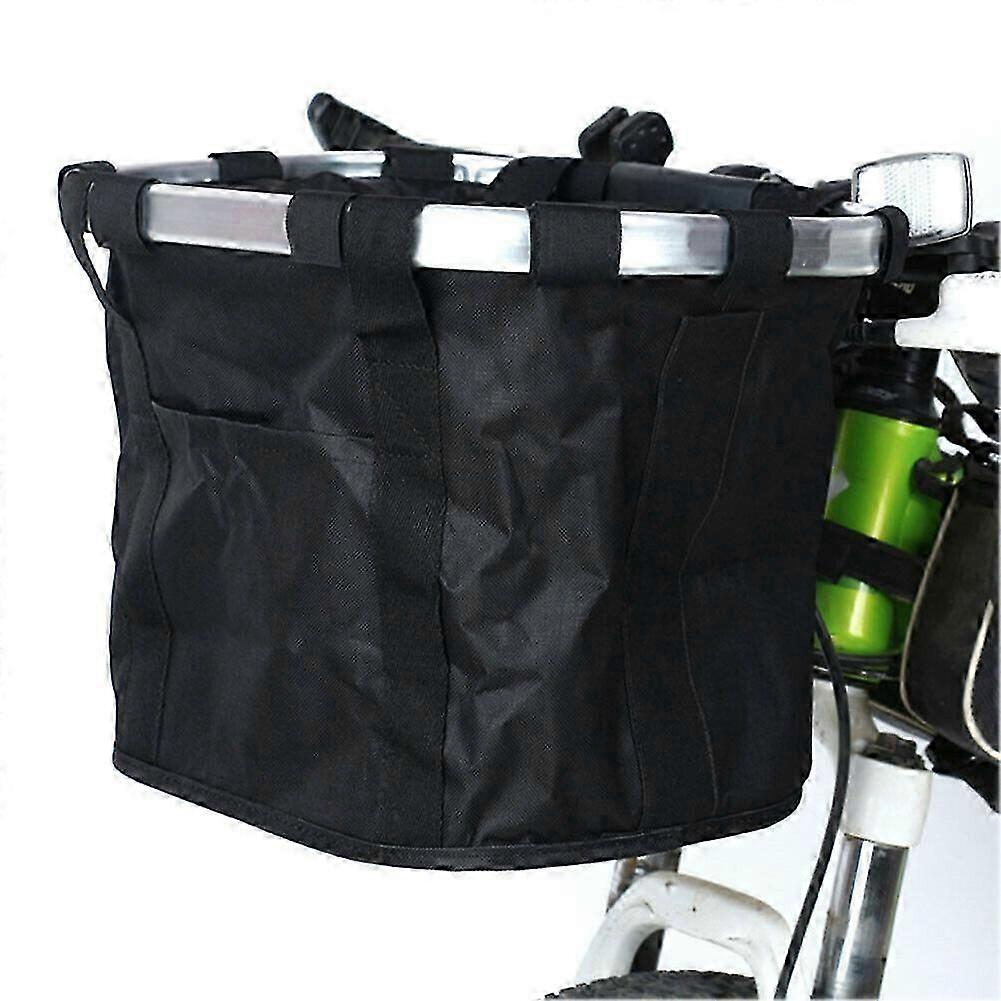 Bicycle Basket Bike Handlebar Front Basket Removable Pet Carrier Aluminum Frame Bag