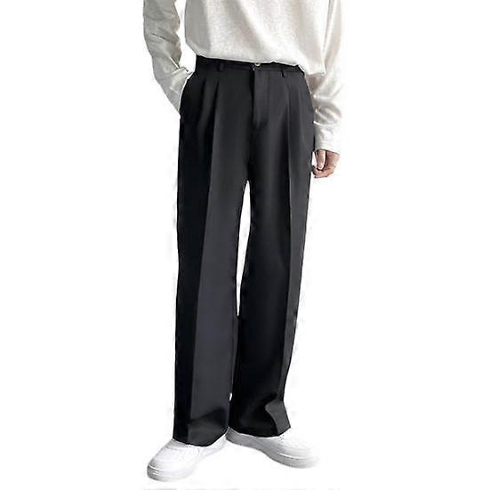 Anti-deformed Business Pants Loose Stylish Spring Autumn Mid-Waist Straight Wide Leg Casual Trousers