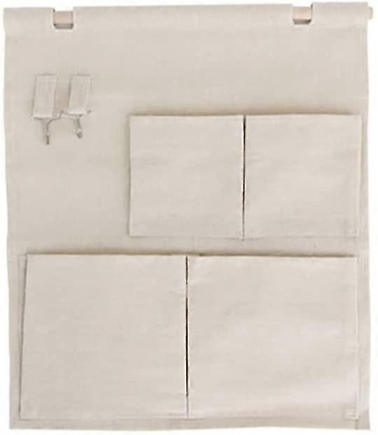 שקיות אחסון לקיר, ארגונית תליית בד כותנה, כיס פשתן בצבע אחיד על דלת הארון -