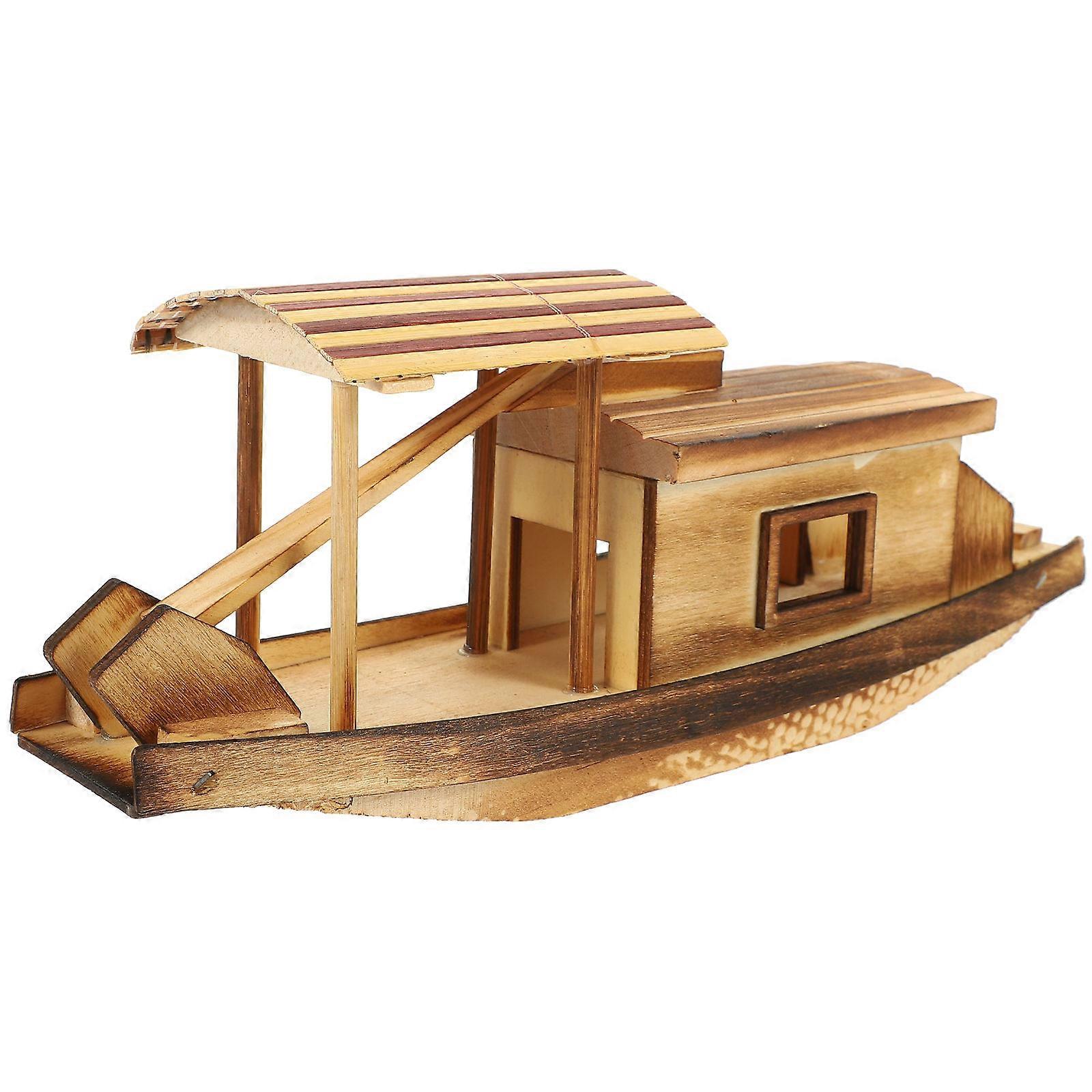 Creative Fishing Boat Model, Distinctive Home Decor, Versatile Rustic Touch