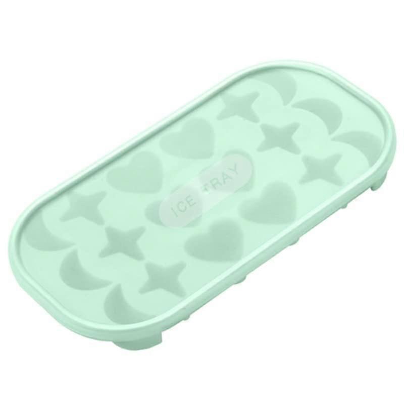 Ice Cube Tray, Cartoon Ice Ball Maker, Sweet Ice Cube Molder with Dustproof Lid for Whisky Cocktails, Green Color