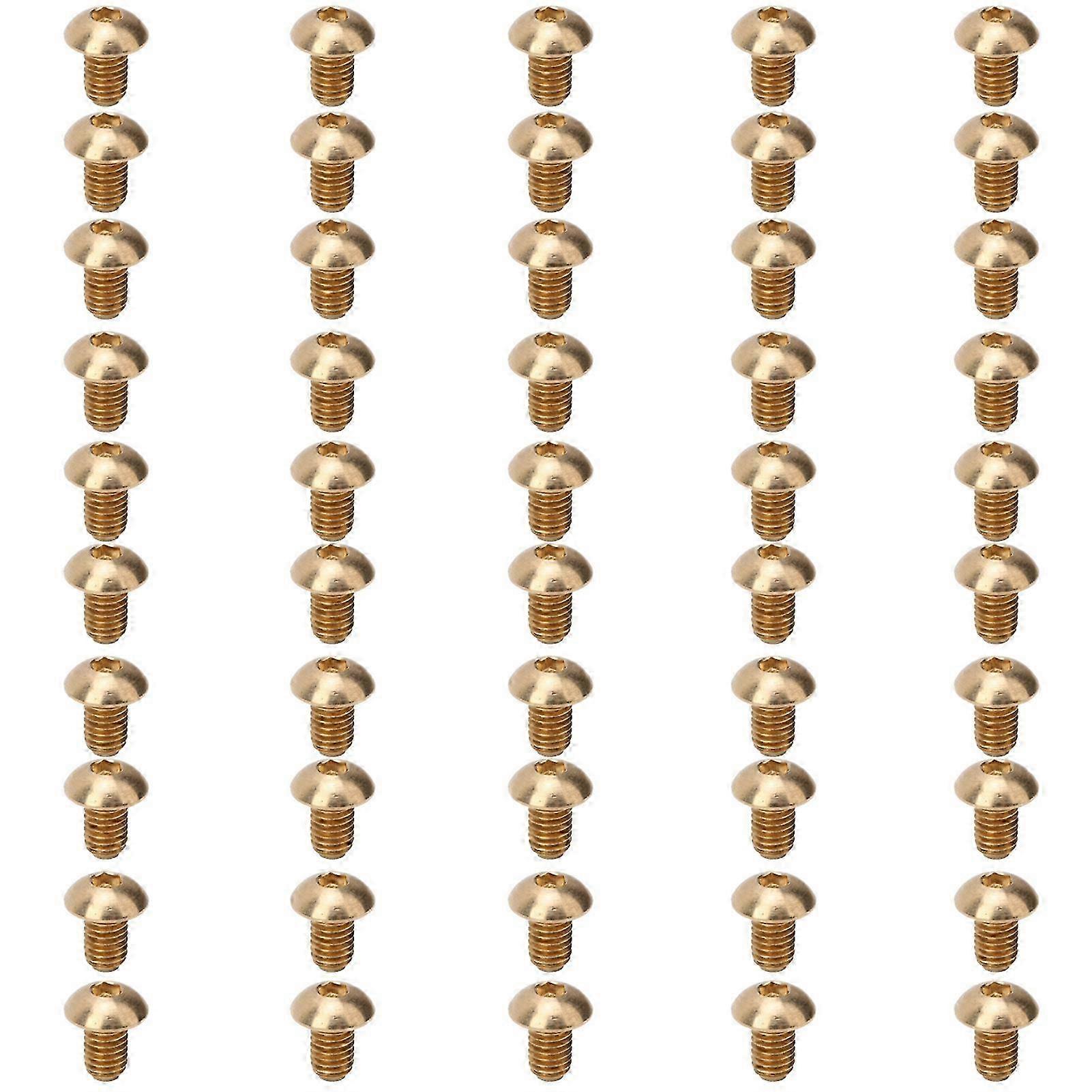 50Pcs M5x8mm Round Hex Socket Screw Copper Fastener Hardware Tools