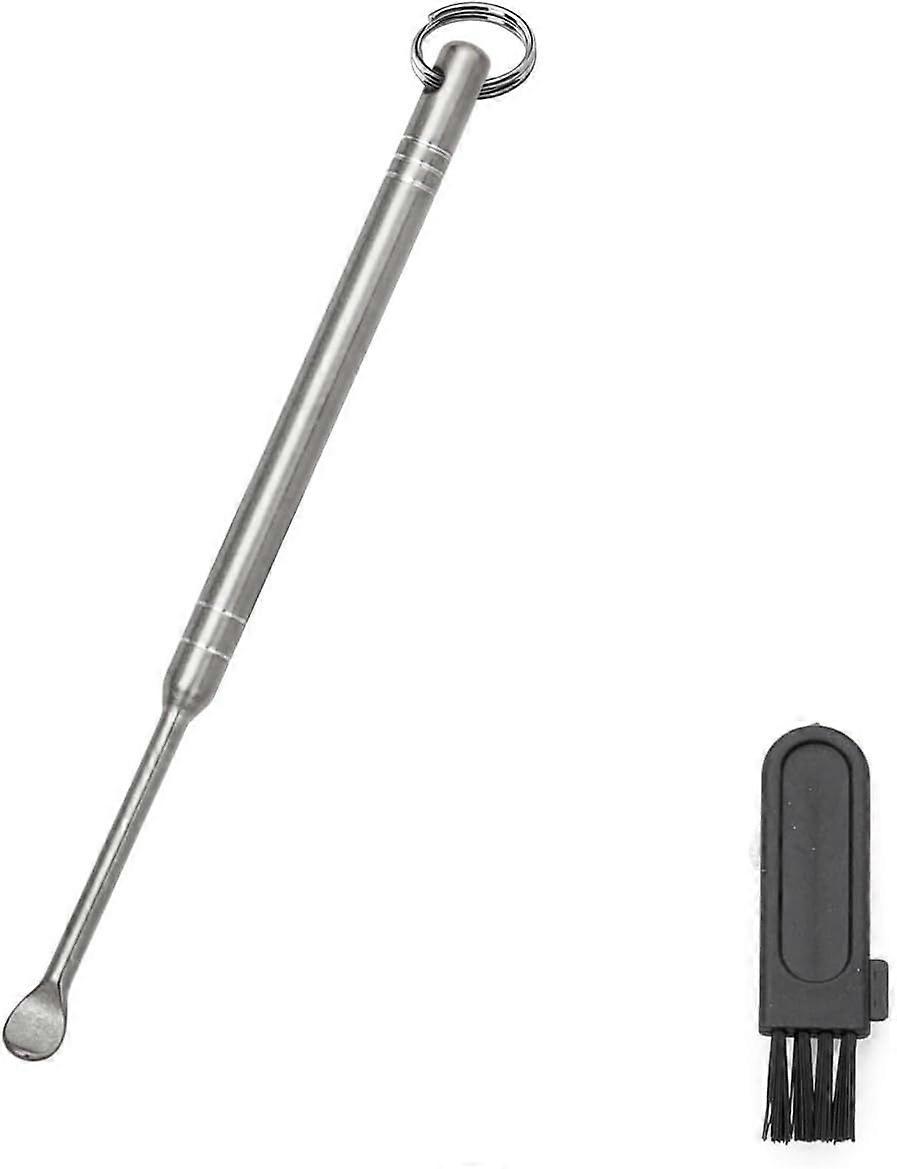 Titanium Ear Spoon with Two Ends. Titanium Earwax Remove Spoon with The polishing Surface.