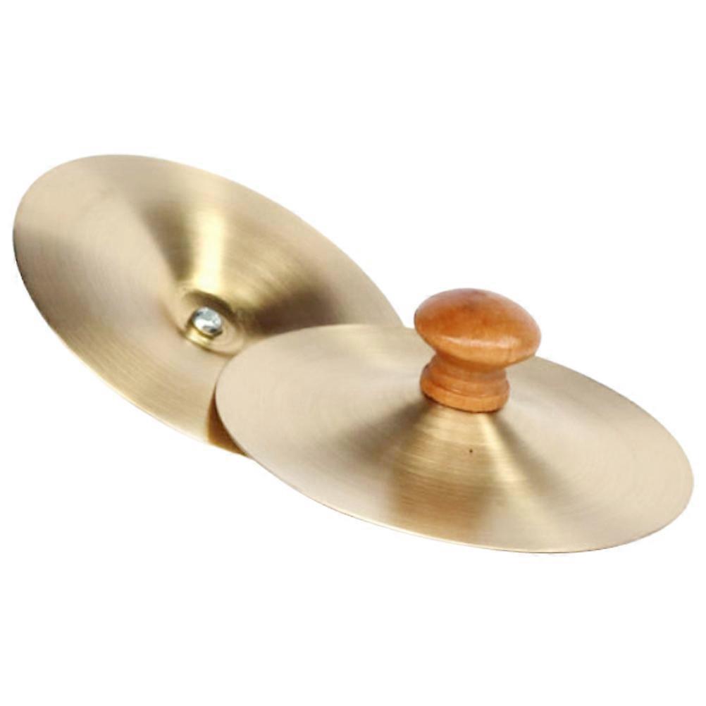 Finger Cymbals with Wooden Handles   Small Hand Cymbals for Dance, Music Training, Performance, and Entertainment