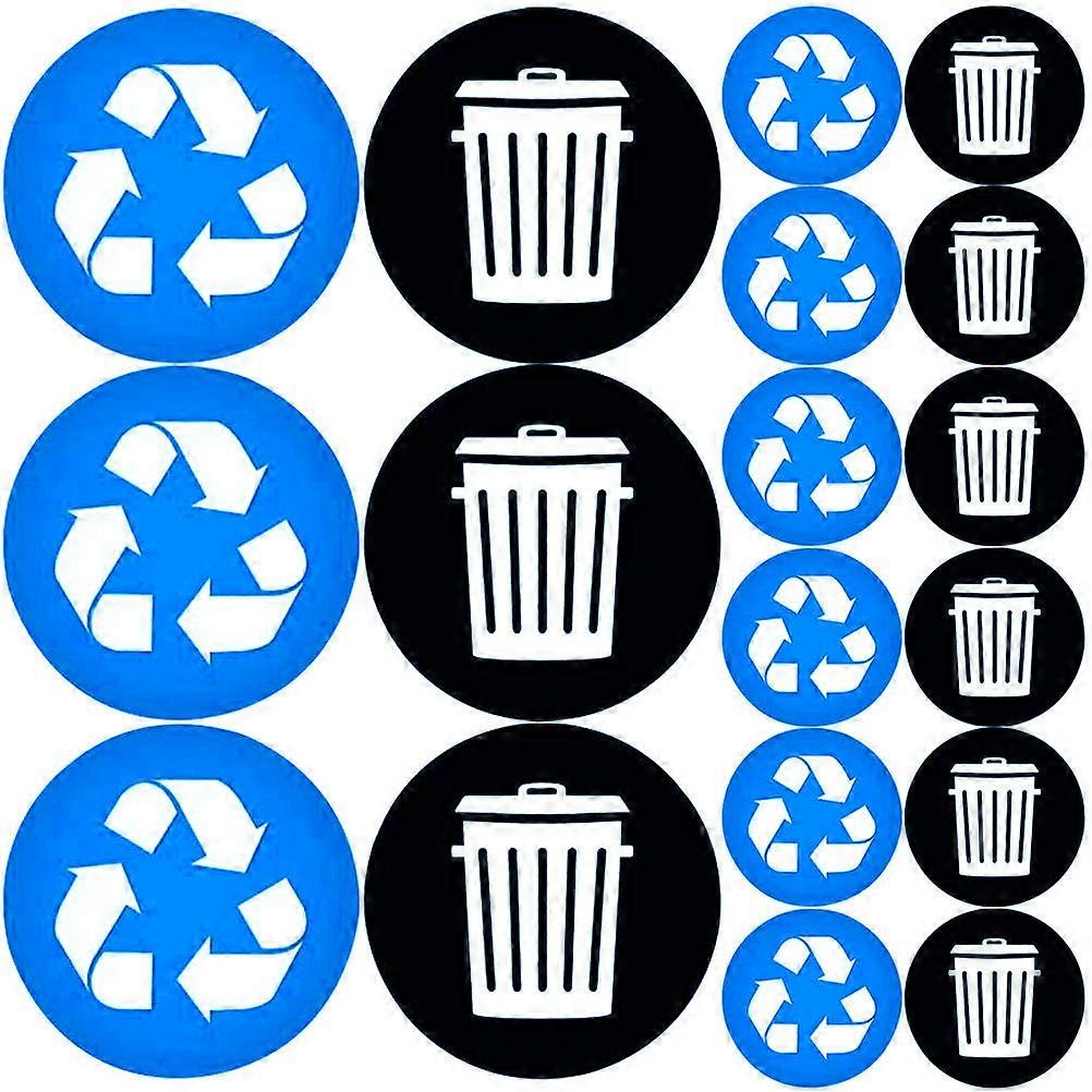 Adhesive Recycling Stickers Set for Trash Bins – Waste Classification Labels for Home, Office & Outdoor Use
