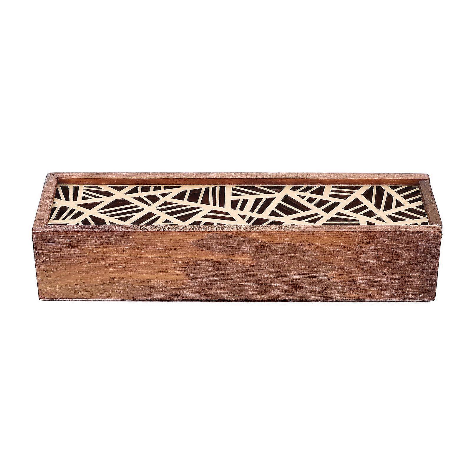 Light Brown Synthetic Material Multifunctional Wooden Pen Box for Students Stationery Storage Box
