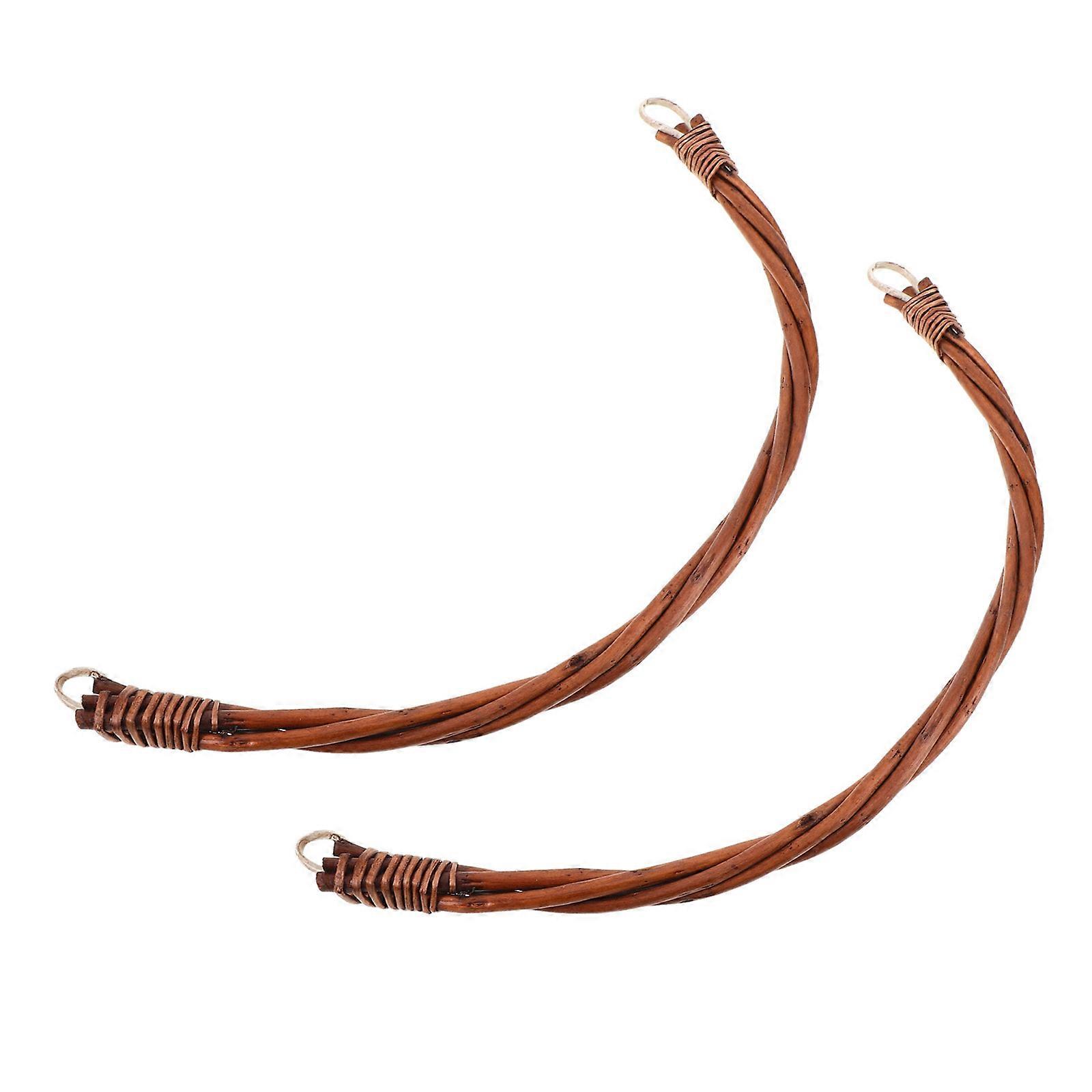 Rattan Basket Handle Replacements 2Pack Comfortable Grip Curved Accessory for Picnic Baskets Outdoor Enthusiasts