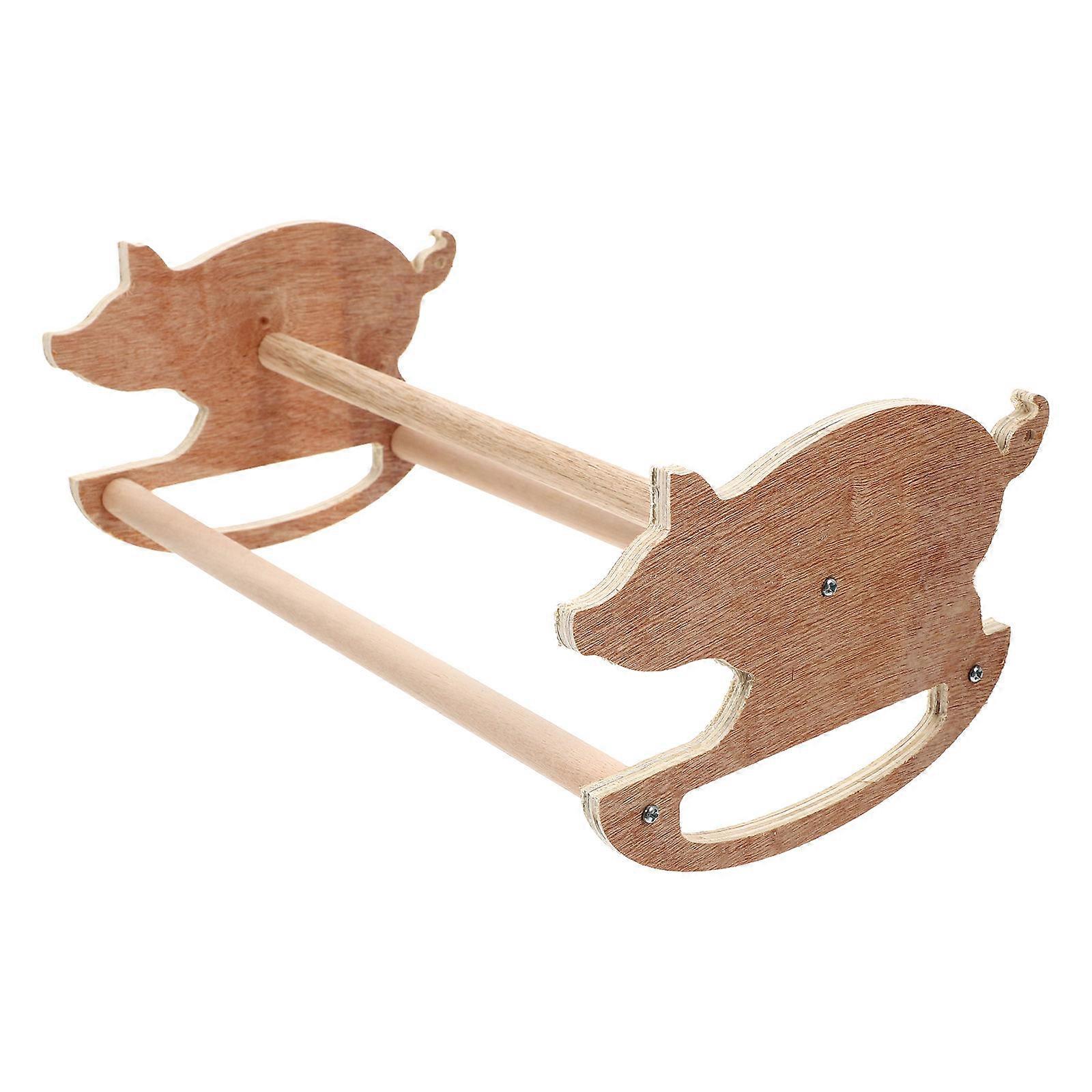Funny Hen Standing Rack for Pet Chicken Made of Strong Synthetic Material Khaki Color Safe Toy Set