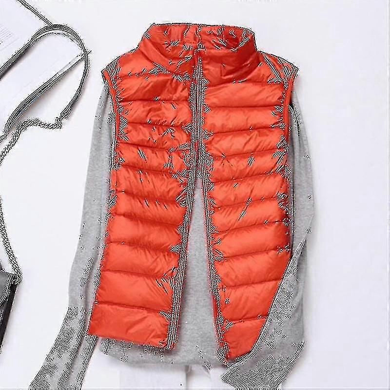 Ärmlös vinterväst för kvinnor - Lätt quiltad pufferdunväst för värme