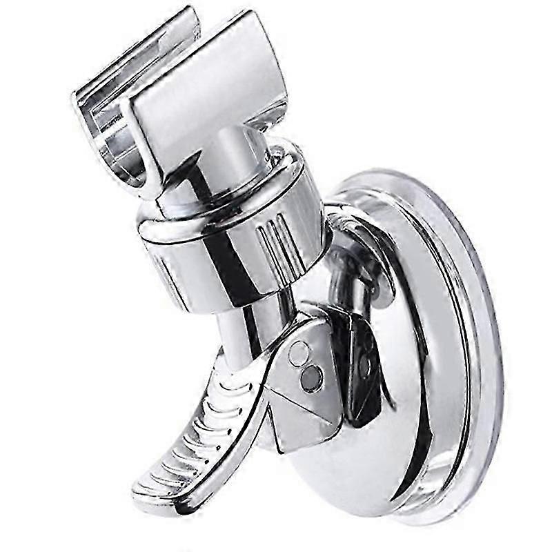 2pcs Strong Suction Cup Shower Holder Base Bathroom Shower Head Fixed Wall Socket Shower Head Plastic Electroplating Wall Shelf