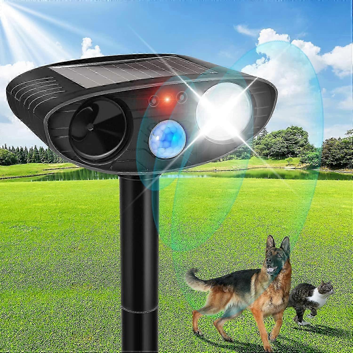 Animal Repeller Outdoor Waterproof Solar Usb Charging Infrared Sensor With Flashing Led Light
