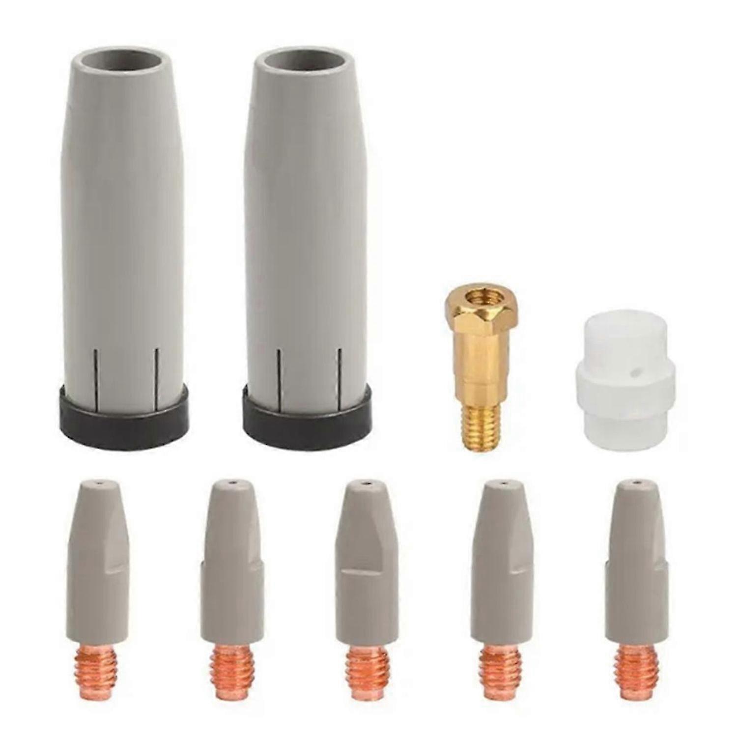 9Pcs 24KD Coating Protection Nozzle 1.0mm MIG Torch Gas Nozzle Tip Holder of 24KD MIGMAG Welding Tor