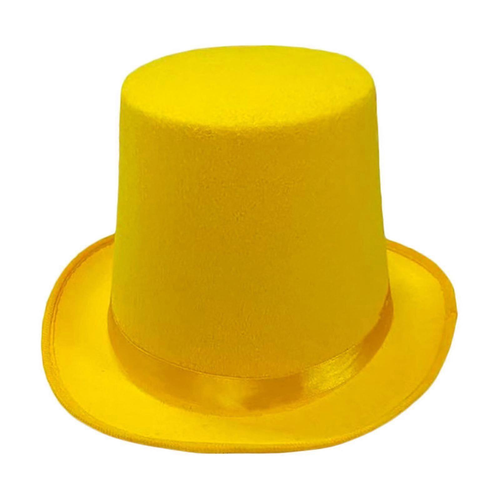 Cappello Fedora Western a tesa corta bianco per donna e uomo - altezza 16,5", giallo