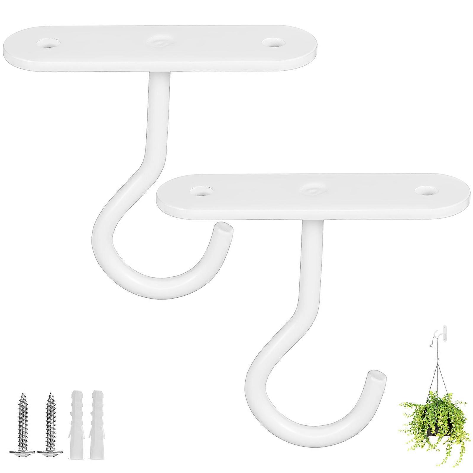 2 Pcs Sturdy Ceiling Hangers for Plants – Strong Load Capacity Hooks for Hanging Baskets, Lanterns, Wind Chimes – Versatile Wall Mount Planter