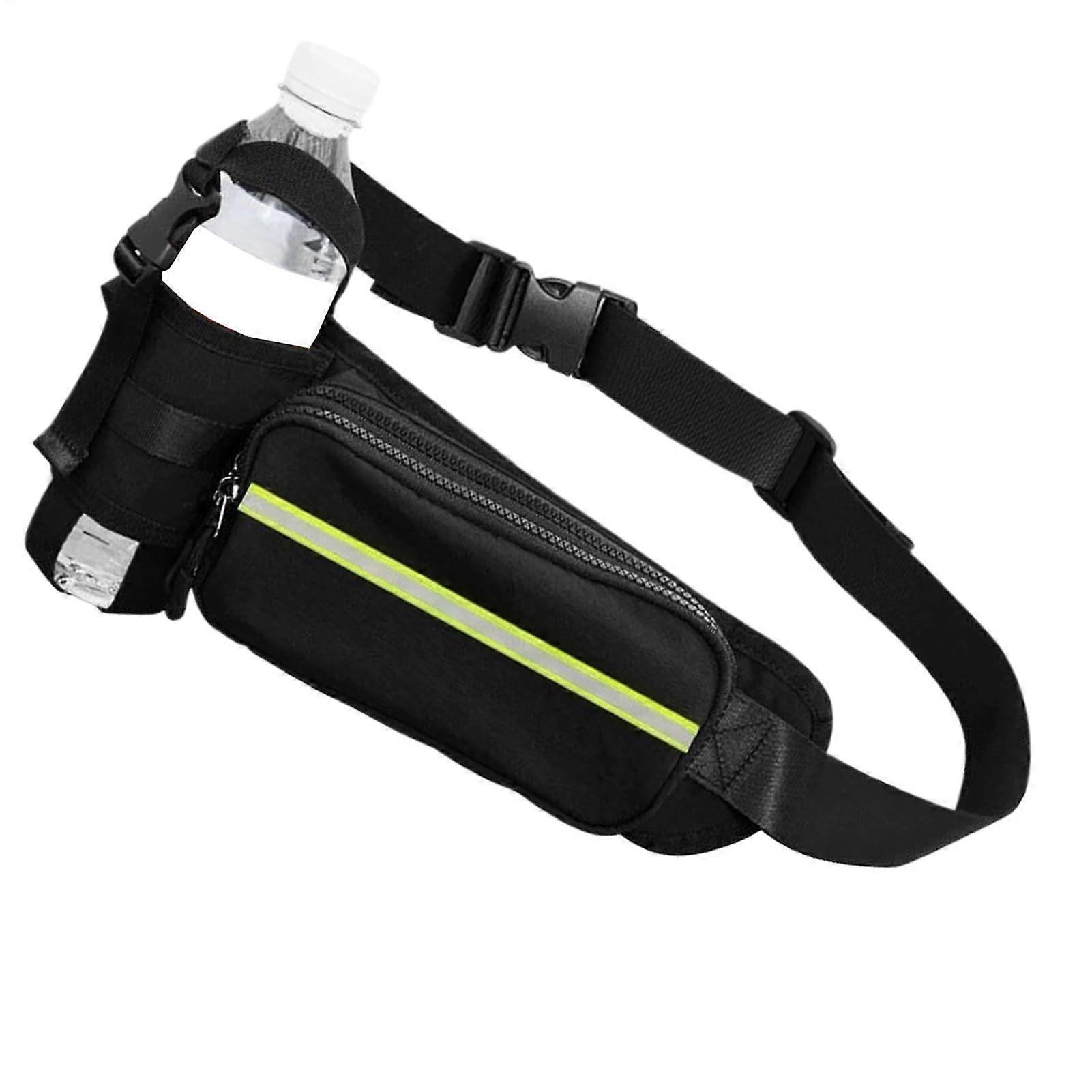 Running belt with water holder for running hiking climbing – Adjustable waterproof drinking belt unisex with waist bag