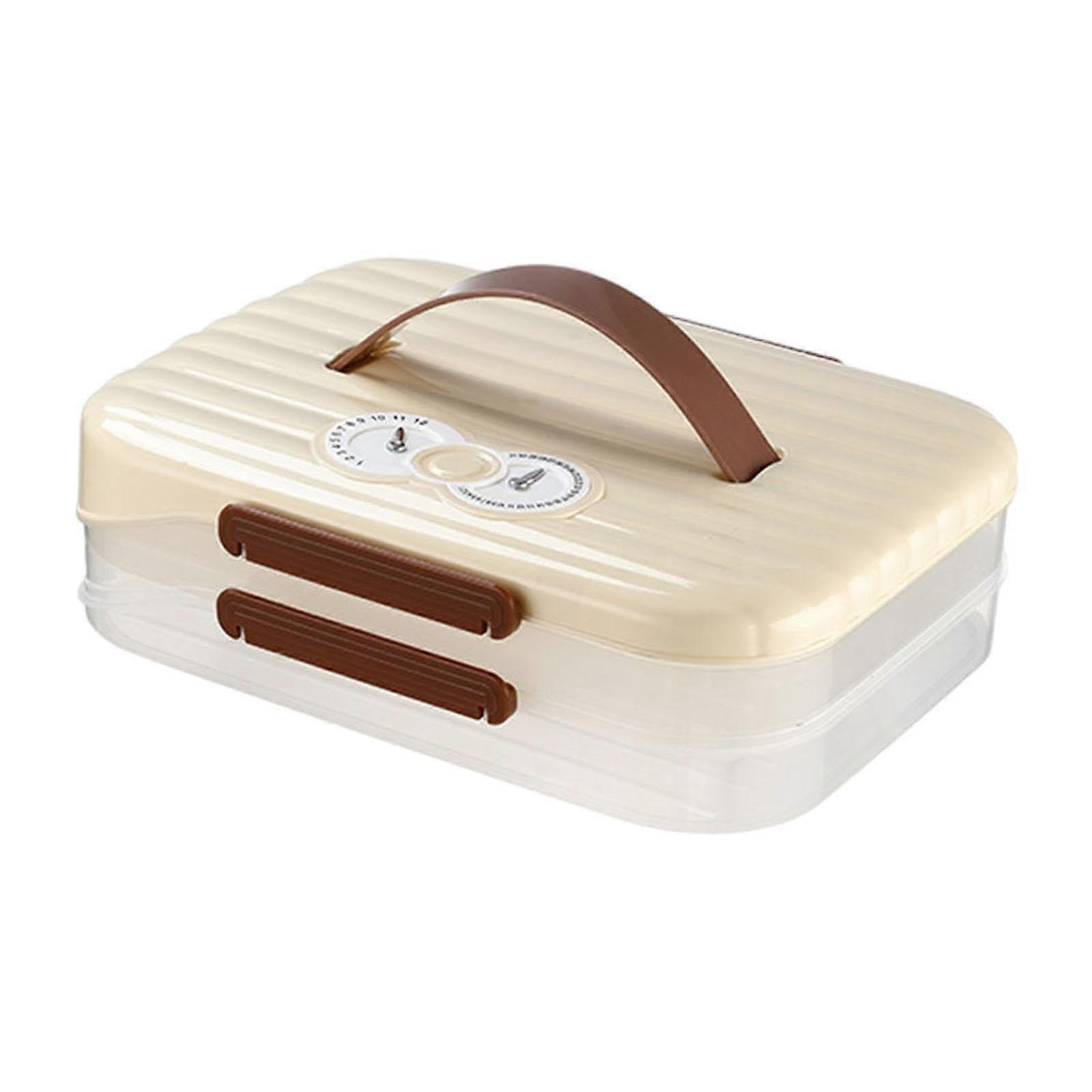 Organizer Fridge Food Shelf Bins Box Food Storage Container for Biscuits, 2 Layers 2 Tiers