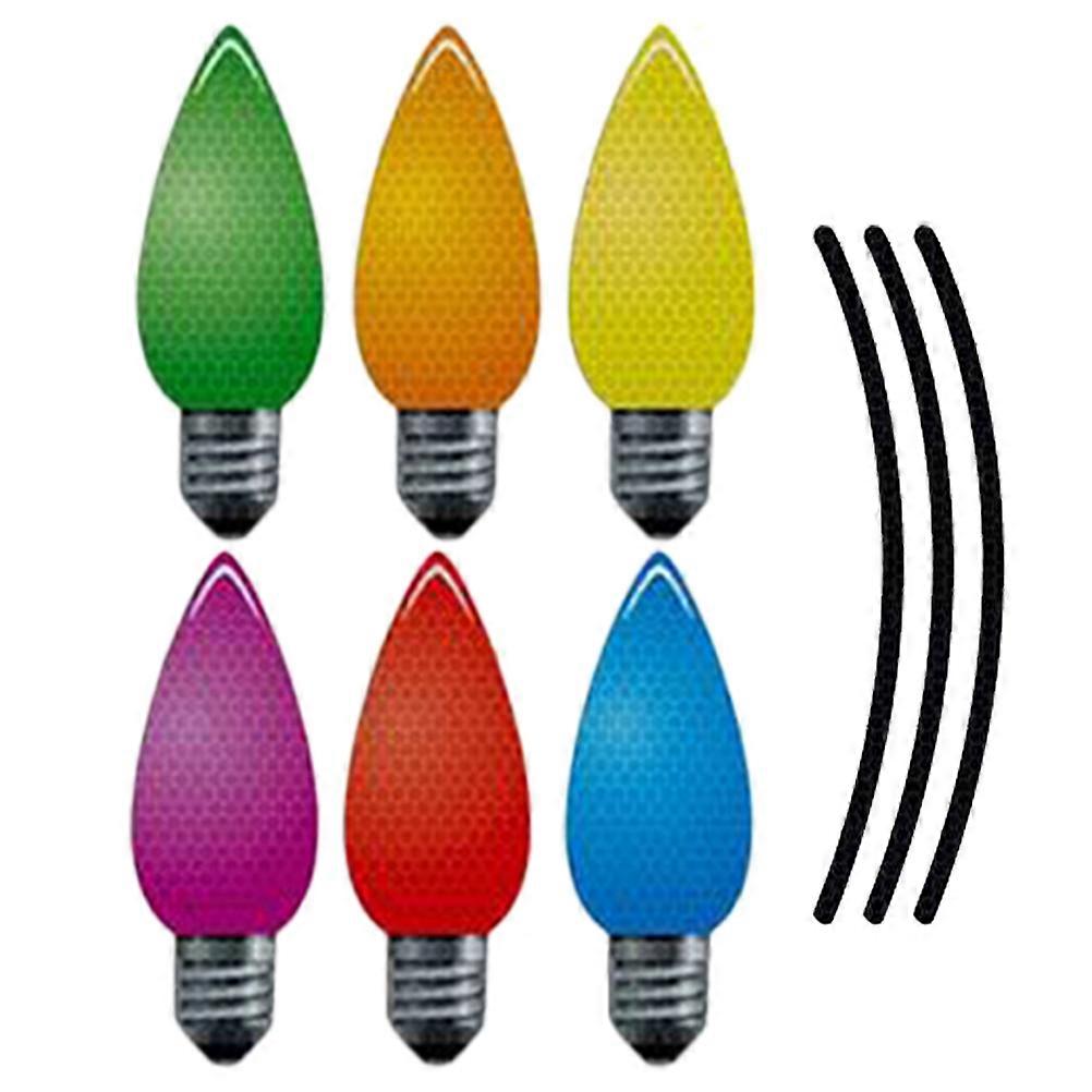 Car Magnet Stickers Bulb Magnetic Stickers Garage Door Decorative Assorted Color 10x3.6cm 9Pcs