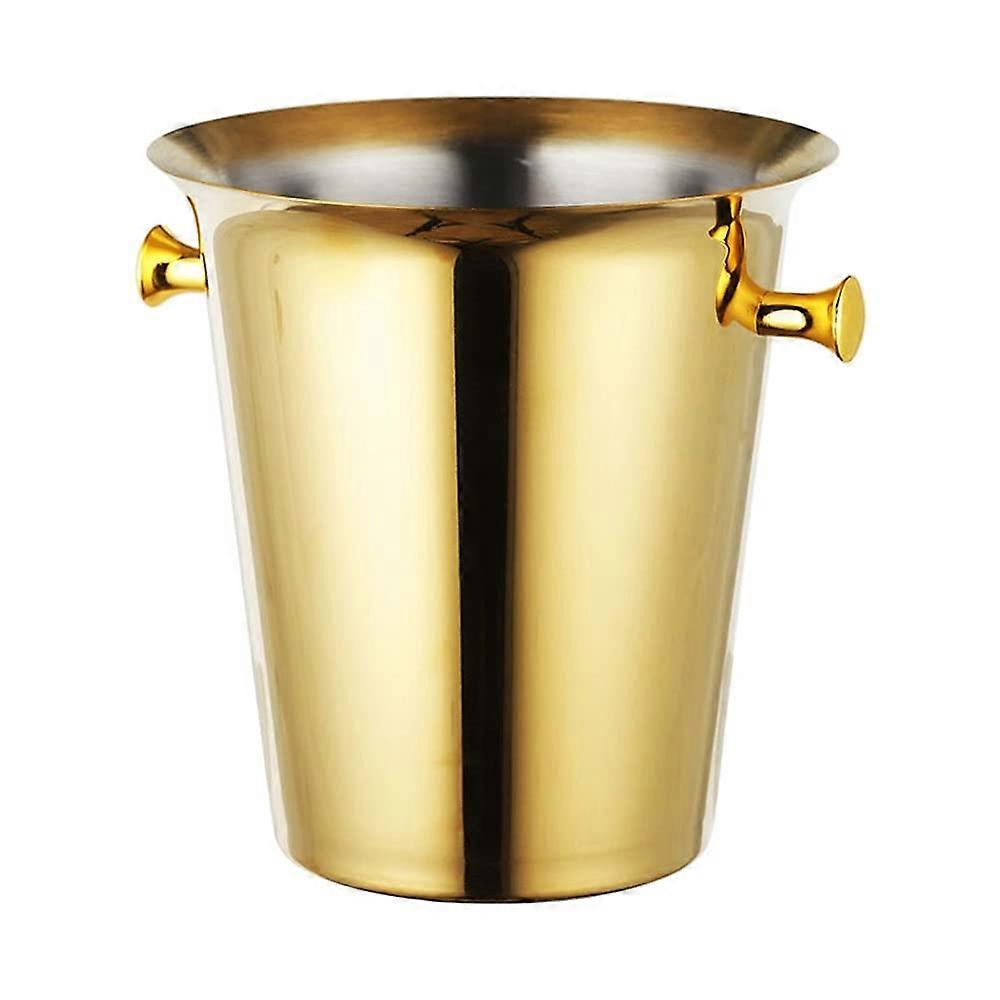 High-Quality Thick Stainless Steel Ice Bucket, 5L, Double Handle for Wine, Beer, Champagne, and Party Use