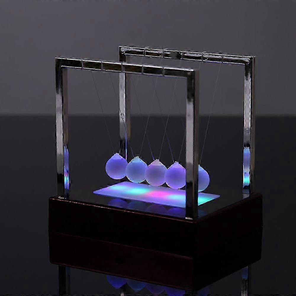 Newtons Cradle Led Light Up Kinetic Energy Home Office Science Toys Home Decor