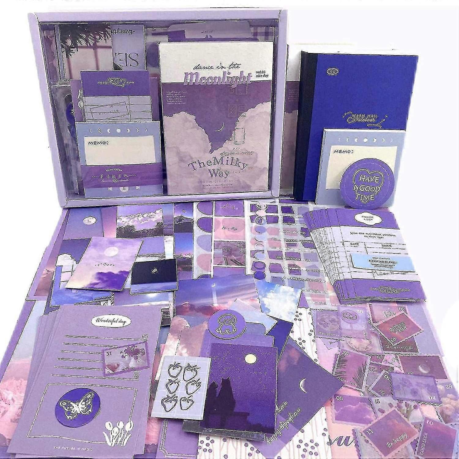 348 قطعة طقم سجل القصاصات القديم ، طقم سكرابوكينغ ، طقم مجلة غير مرغوب فيه مع شبكة A6 ليس