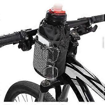 Suporte de saco de garrafa de bicicleta com bolso de malha frontal, suporte de saco de água de bicicleta de grande capacidade para cruzador, Mtb, bicicleta de estrada, scooter, cadeira de rodas m15.5*9.5*9.