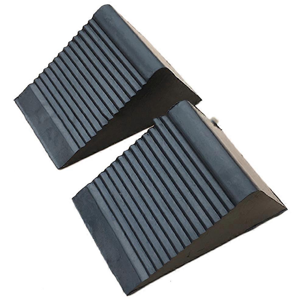 Rubber Wheel Blocks Portable Ramp Caravans Trailers Parking 2Pcs