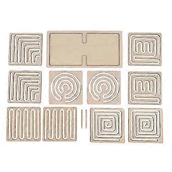 Hölzernes Denksport-Labyrinth-Spielzeug für Kinder Spiel zur Entwicklung des linken und rechten Gehirns