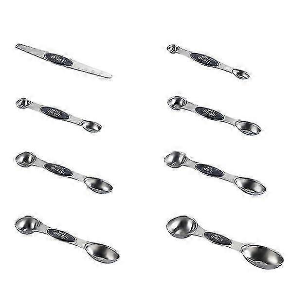 8 In 1 Stainless Steel Measuring Spoon Set Magnetic Double End Measure Spoon Baking Tool For Home