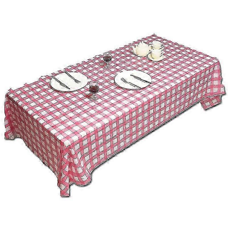 Buffalo Plaid Red and White Rectangular Tablecloth for Summer Parties