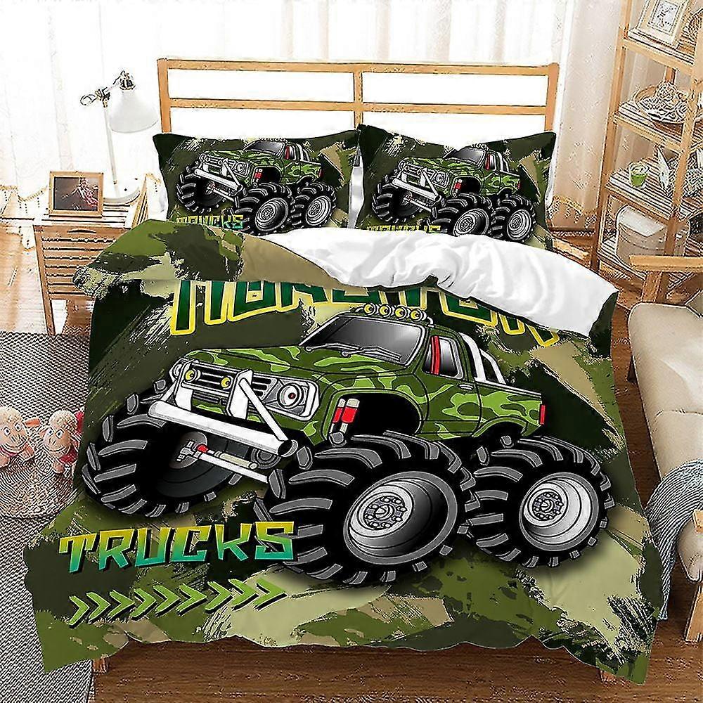 Truck Pattern Gamepad Duvet Cover Set for Kids - 3D Car Image Bedding Set, Ideal New Year Gift