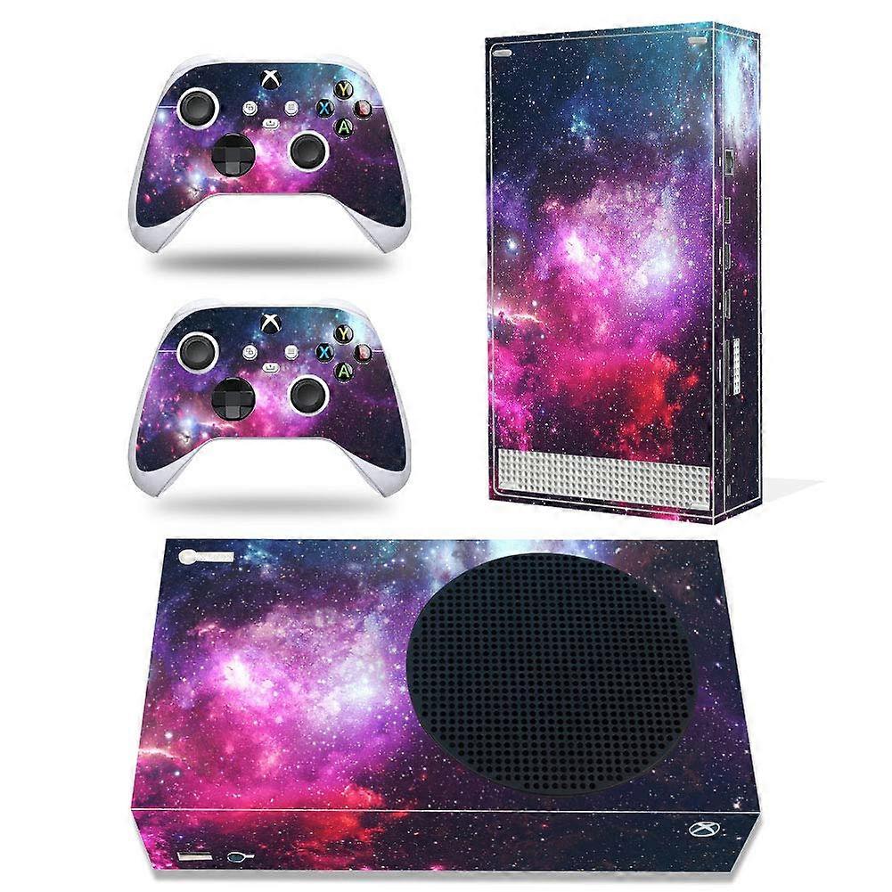 Microsoft Xbox Series S Console Vinyl Sticker Custom Starry Sky Design with Two Wireless Controller Decals