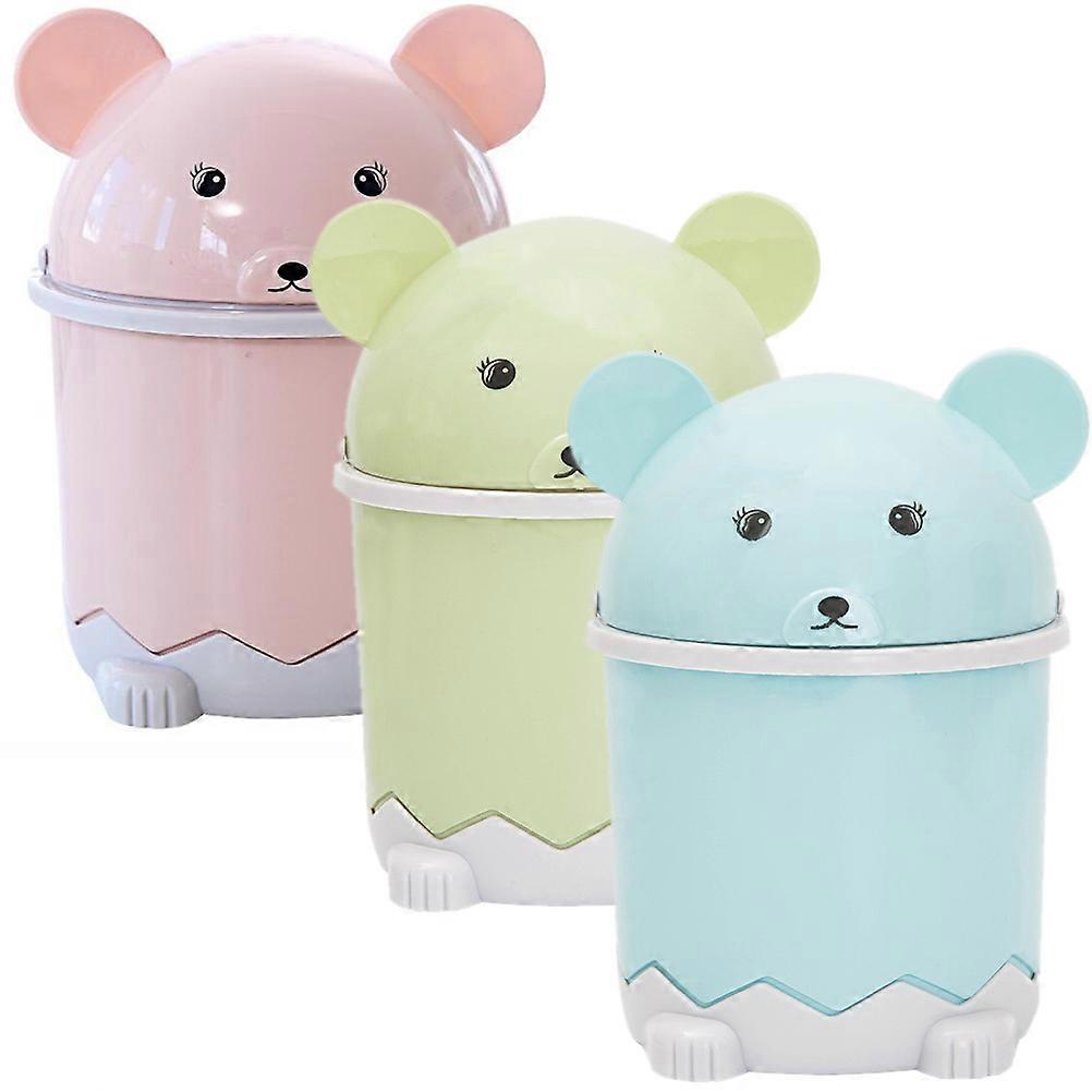 Stylish Trash Can Abs Material For Office Use 3Pcs