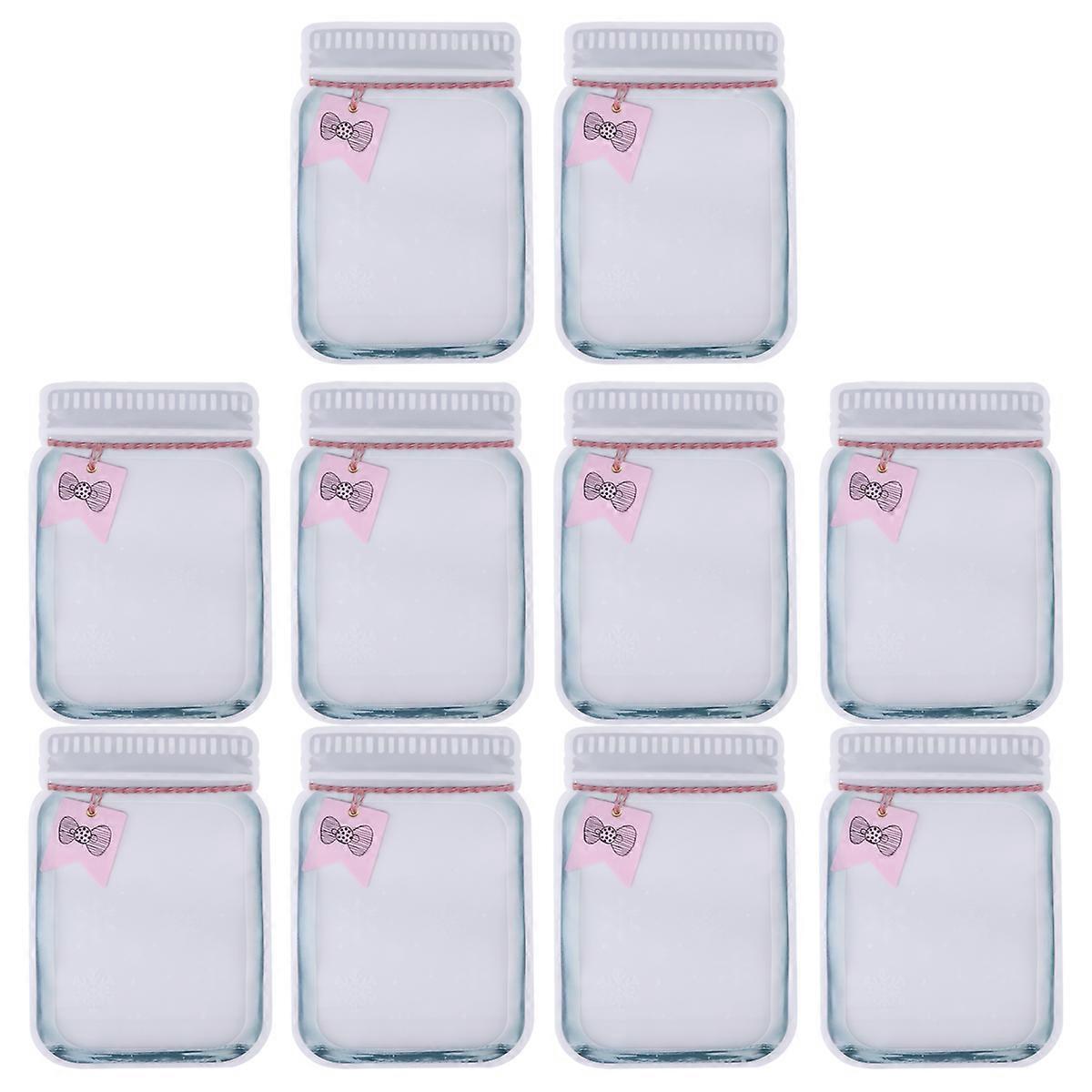 Portable Sealed Bags for Snacks Reusable Heat Seal Food Storage Pouches, Odorless, Large Mason Style, Multi Purpose for Home and Travel