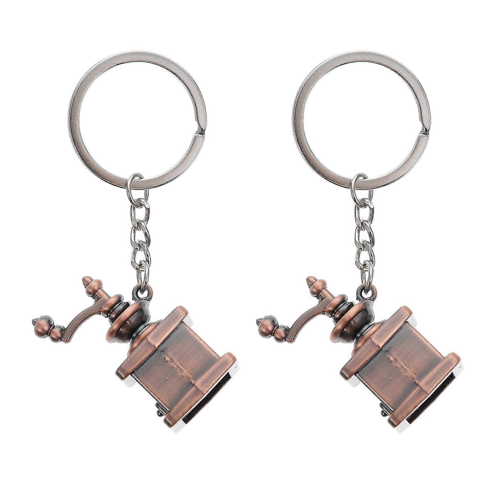 Coffee Machine Keyring Creative Key Pendant For Daily Use 8.50X2.00X2.00CM Red Decorative 2Pcs