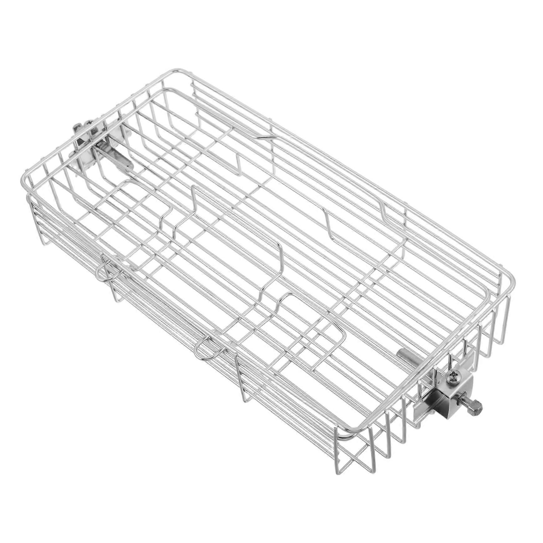 グリルキャンプラックロティサリーバスケットホットエアフライヤーチキンレッグウィングスシルバー