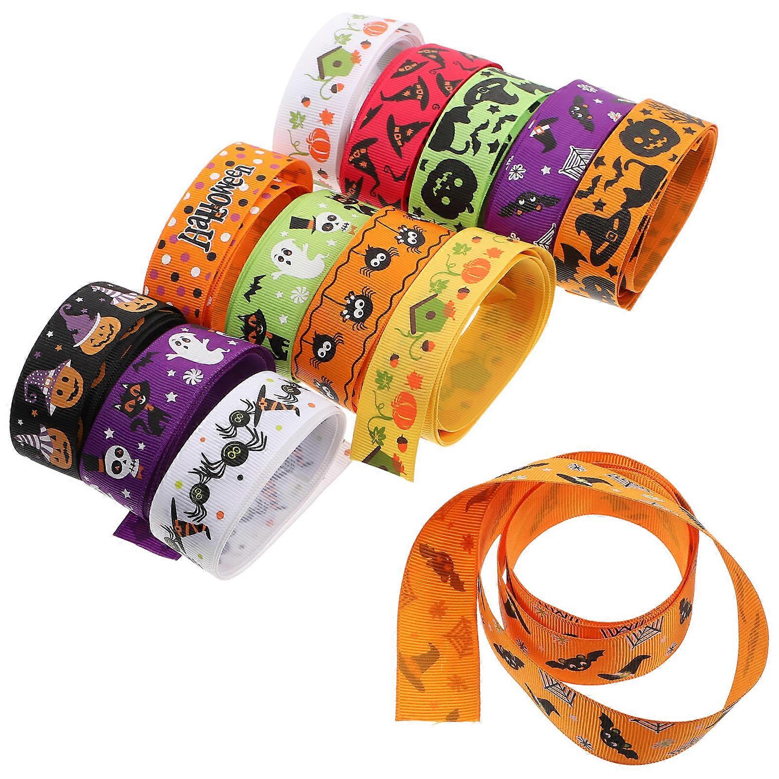 ハロウィーンの装飾リボンポリエステル0.1X2.5X90CM弓作りクラフト愛好家13個