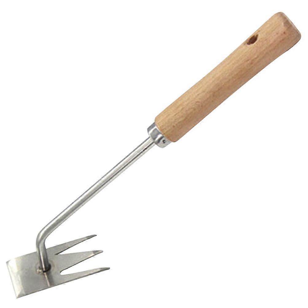 Gardening Hand Weeder Tools Manual Weeder Rake Weed Removal Digging Planting Soil Loosening Root Extraction 30.5x8cm Stainless Steel Wood 1Pack