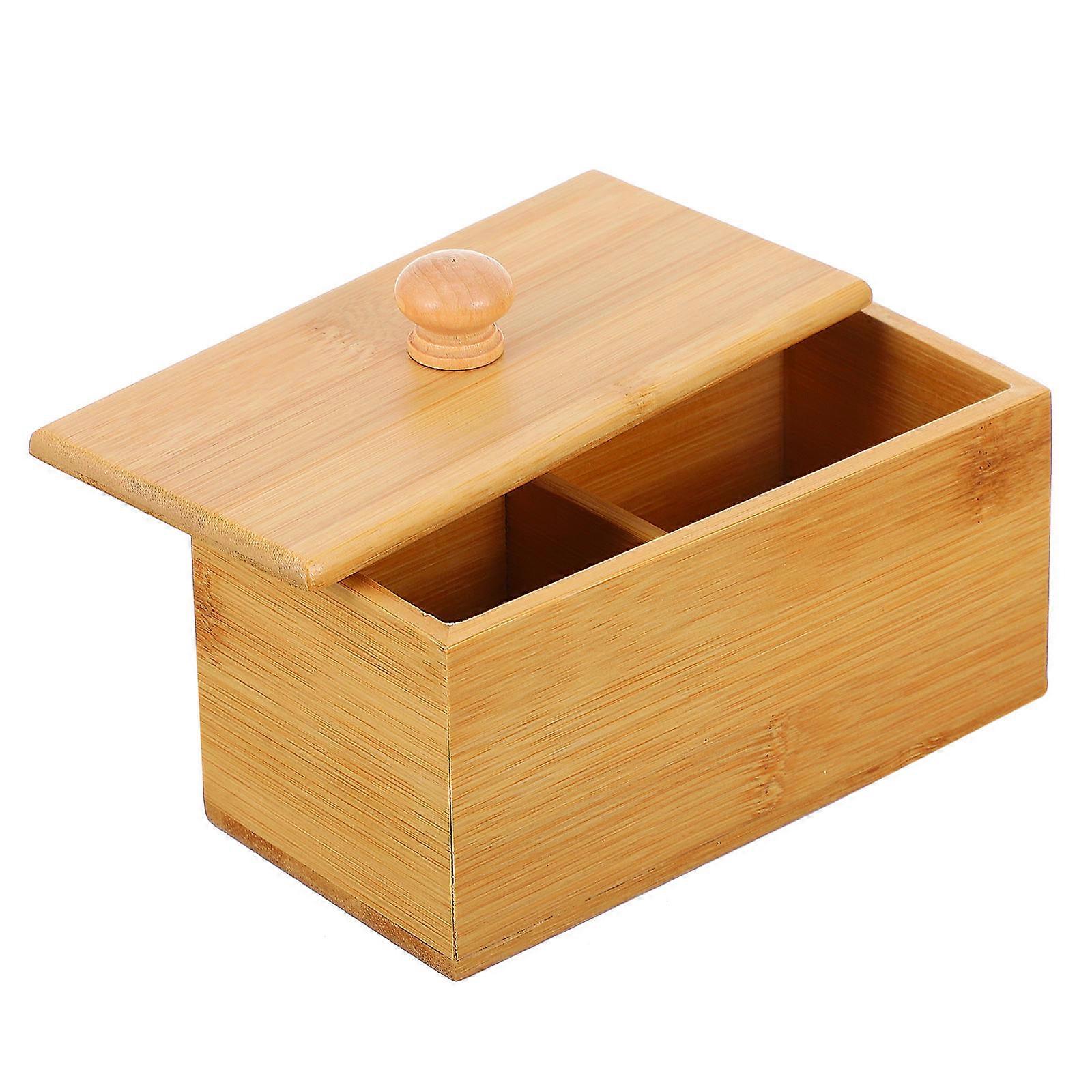Khaki Wooden Tea Storage Box for Home with High Hardness and Workmanship 1 Pc