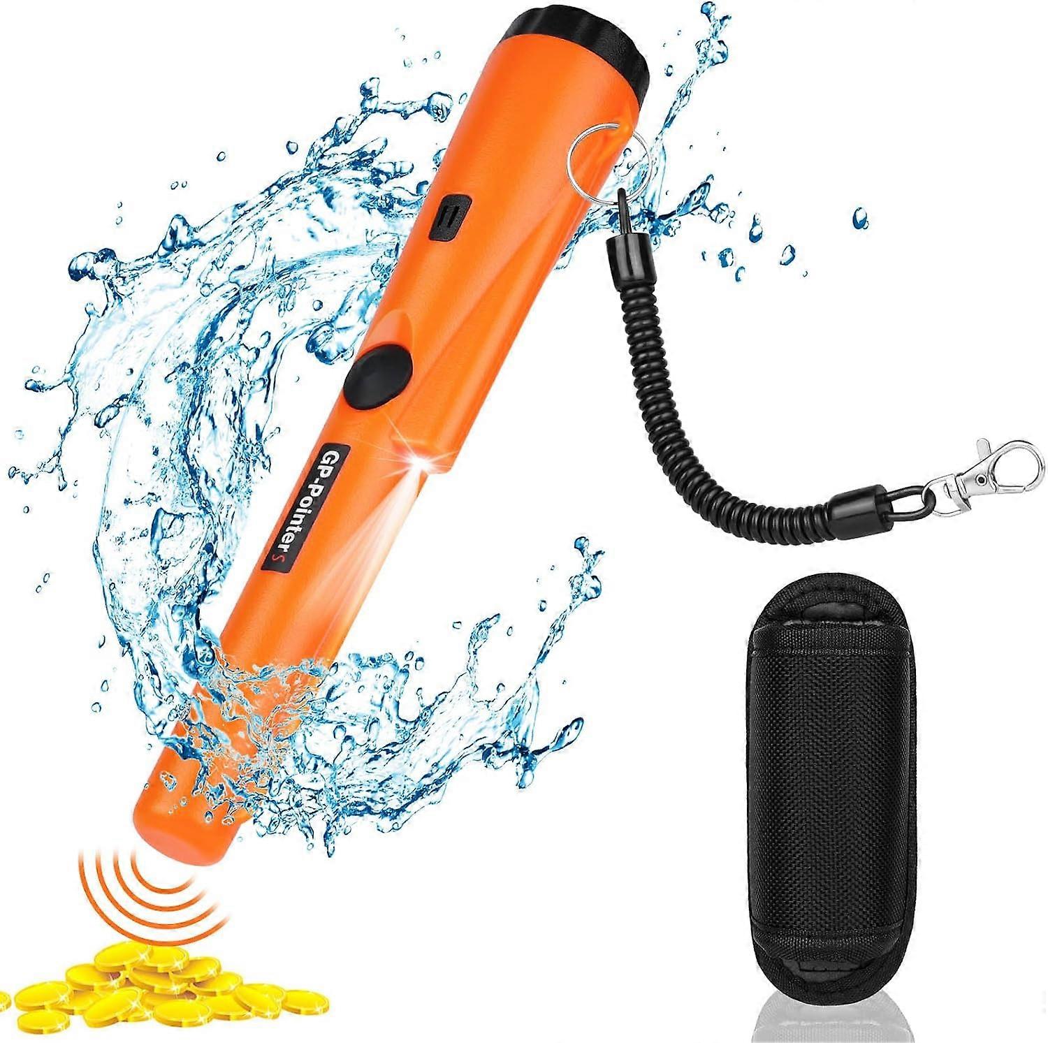 360 Handheld Metal Detector with Built-in LED Indicator/Alarm Light for Treasure Hunting Metal Detector  IP68 Waterproof Portable Metal Detector