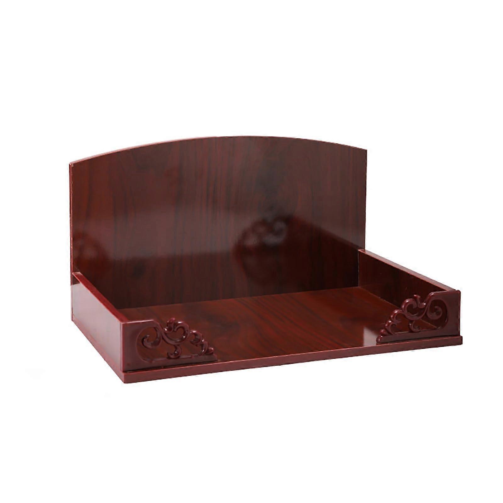 Wallmounted wooden Buddha altar shelf, Buddhist tabletop with rounded corners, Feng Shui altar stand, wooden base, color D 33cm.