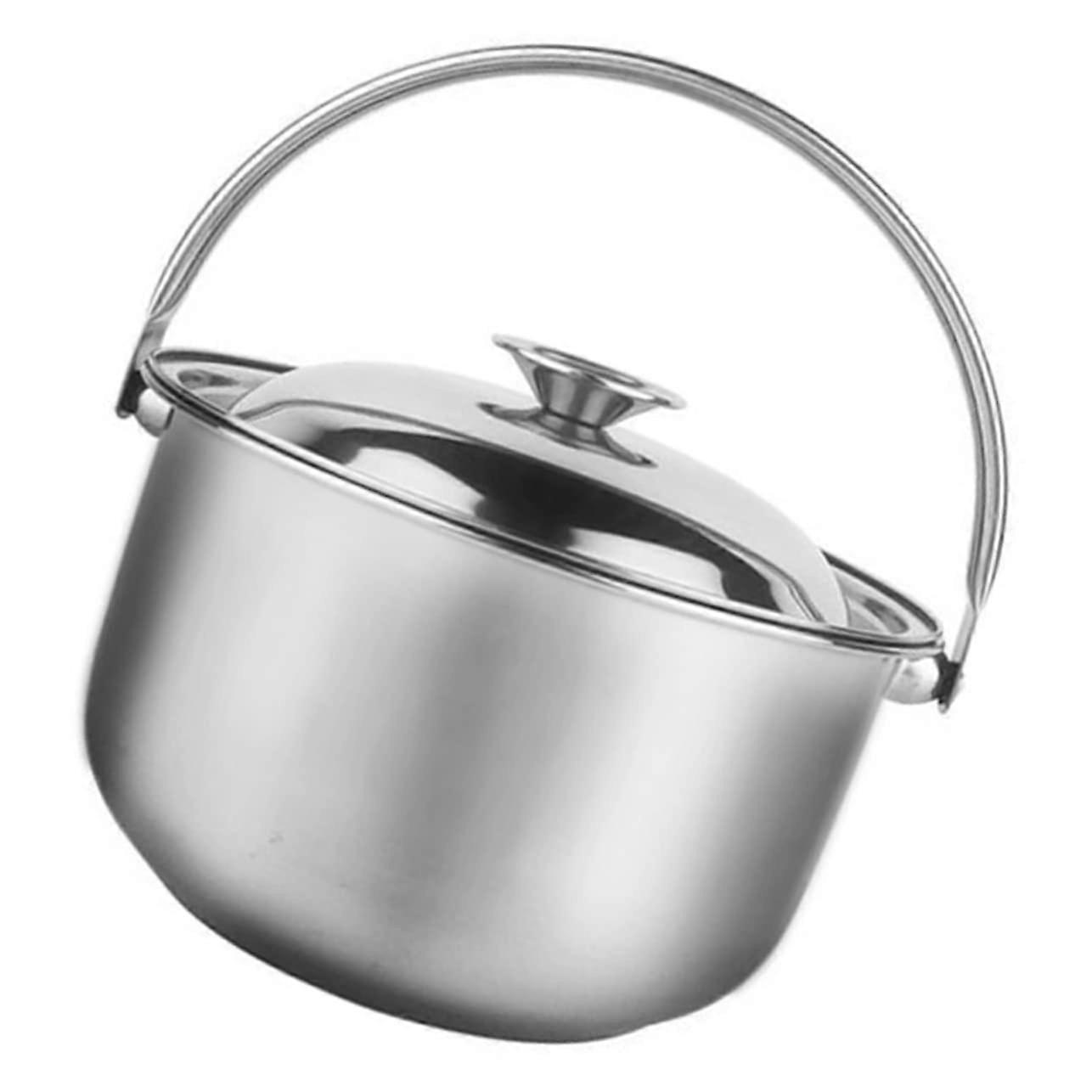 Mixing Pot with Lid Cooking Pot for Gas and Induction Hobs Ergonomic Handle Multifunctional for Dining Room Restaurant