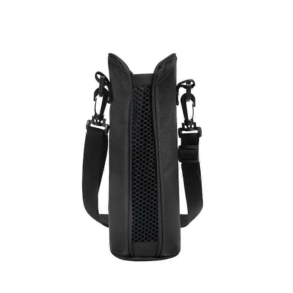Thickened Oxford Cup Sleeve with Adjustable Strap – Portable Thermal Insulation Bottle Carrier for Travel, Camping, Office – Fits Most Bottles – Black