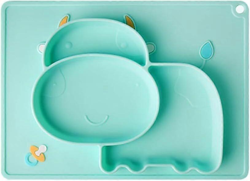 Silicone Divided Toddler Plates with Built-In Placemat - Easy Dinnerware for Kids & Mess-Free Meal Time