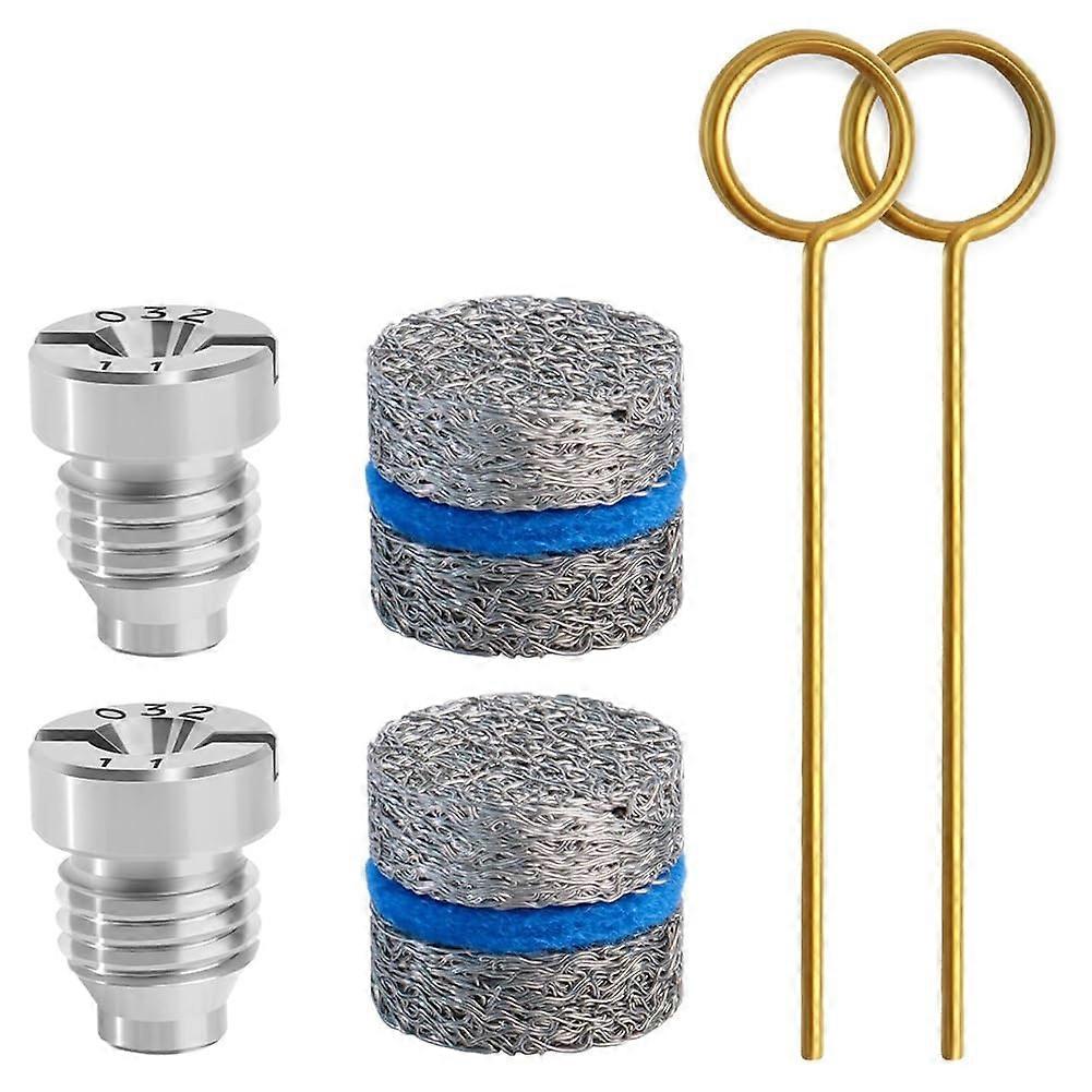 Foam Cannon Nozzle Opening Set For Replacement Threaded Nozzle Tips And Foam Stabilizer Nets And Mesh Filters