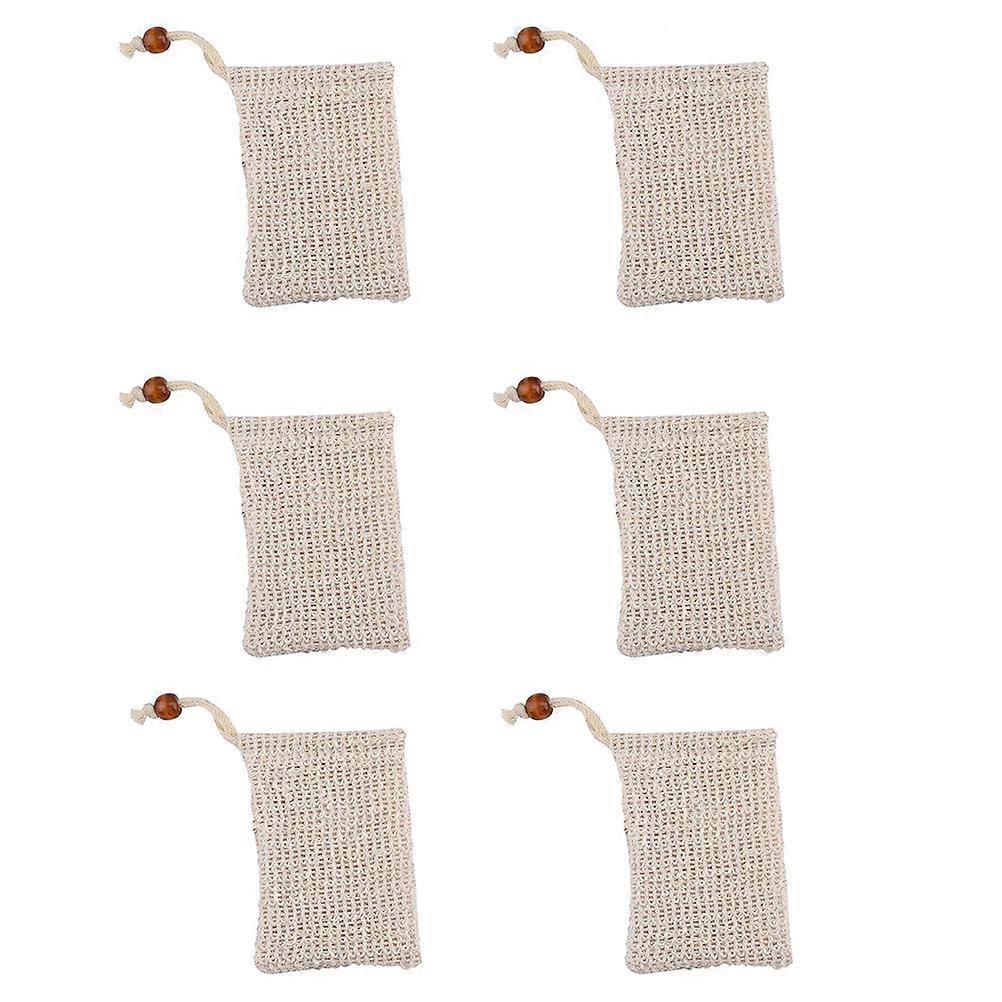 Hand Soap Bag Travel Face Cleansing Tool Mesh Assorted Color 14x9.5cm Sebum Removal 6Pcs