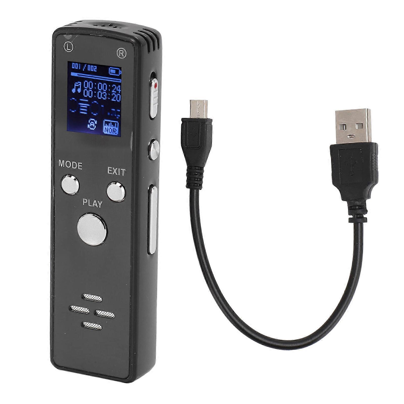 Portable 32GB Digital Voice Recorder with Noise Reduction and MP3 Player Functionality