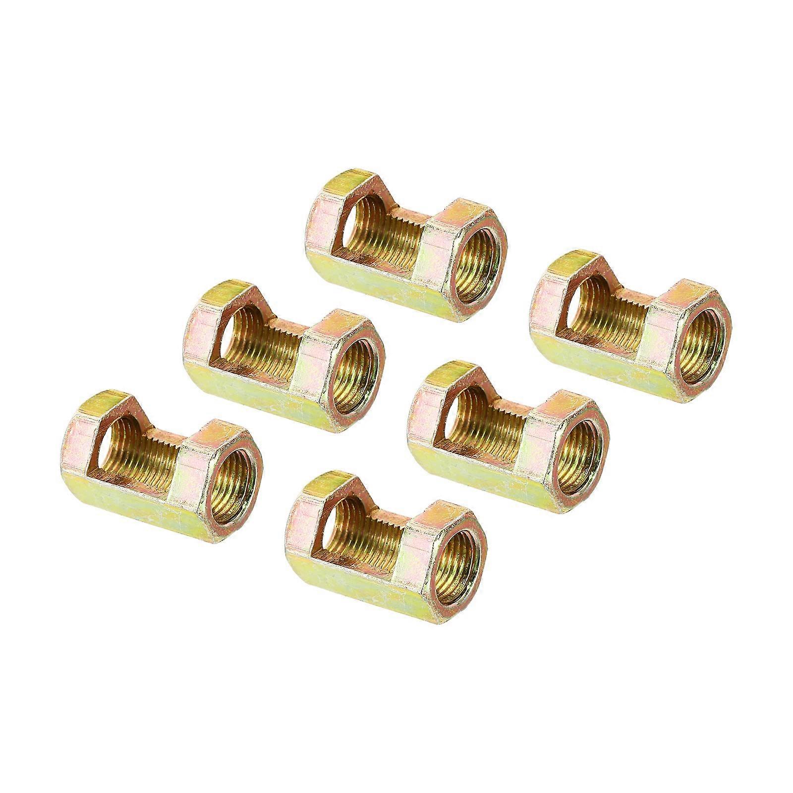 6 Pack 1/8 IP Female Thread Connector Hexagonal Coupling Nut 25mm Sleeve Nut for Lamp Repair DIY Hardware